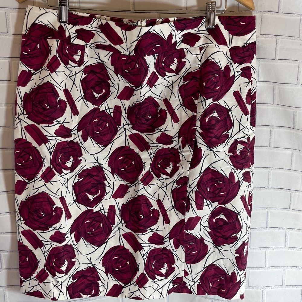 Piazza Sempione Lavia Rose Print Skirt‎ Sz 50/US 14